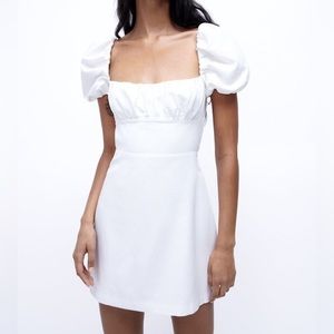 ZARA linen blend dress | White zara dress